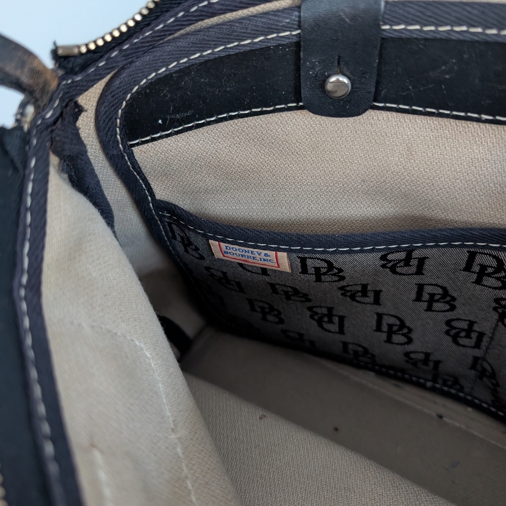 Dooney and Bourke Vintage Signature Monogram Tassel Purse Black - Picture 3 of 12